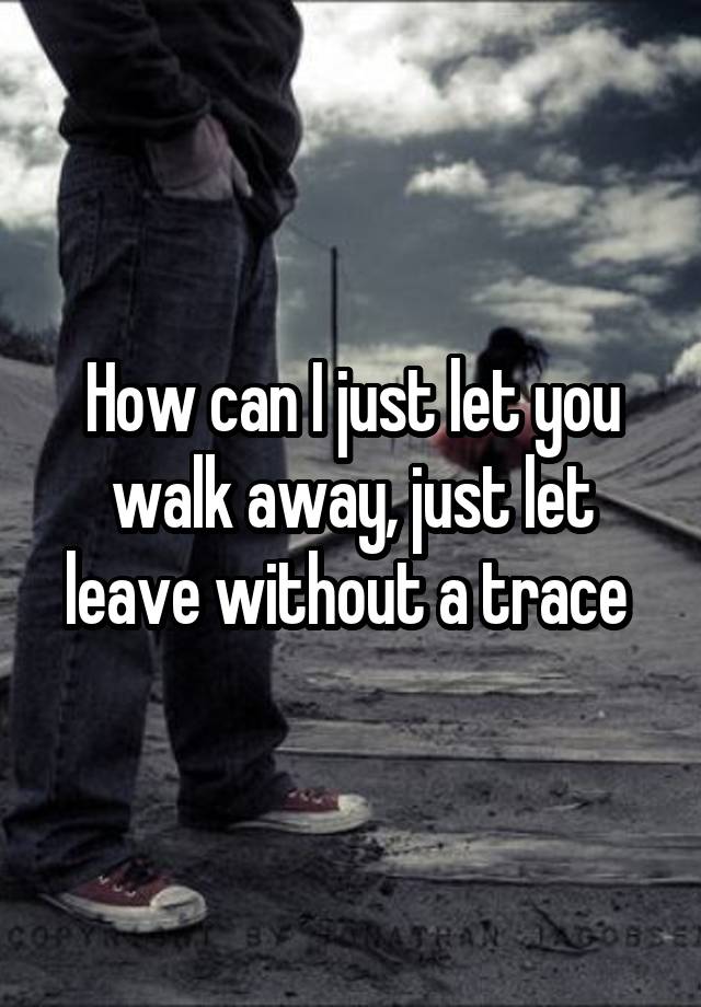 how-can-i-just-let-you-walk-away-just-let-leave-without-a-trace