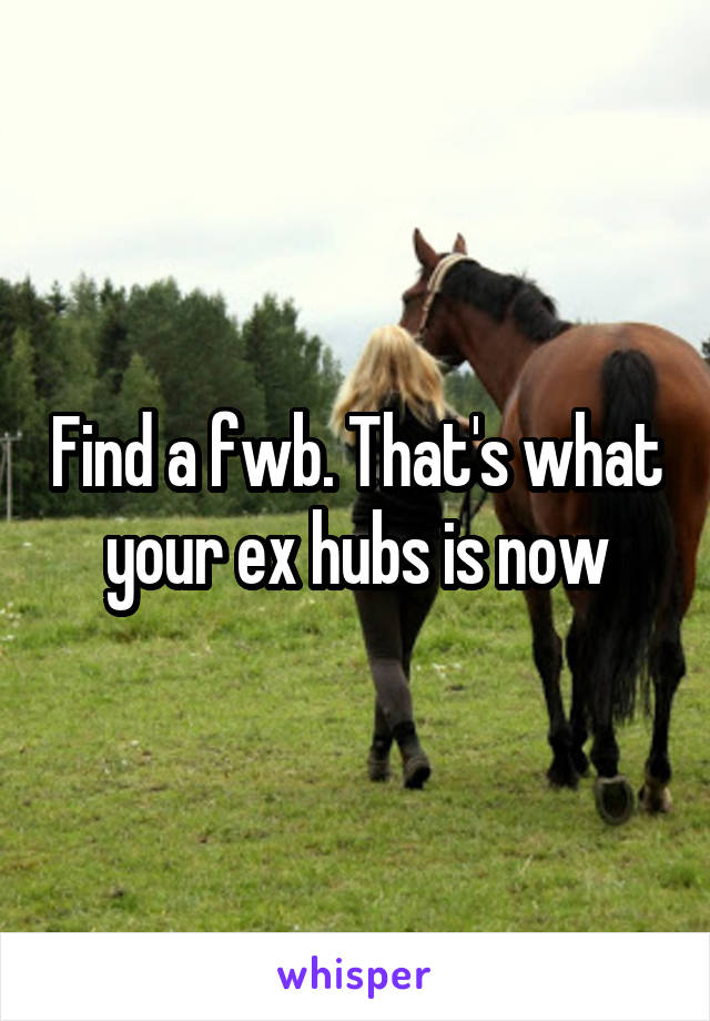 Find a fwb. That's what your ex hubs is now