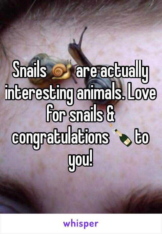 Snails 🐌 are actually interesting animals. Love for snails & congratulations🍾 to you!