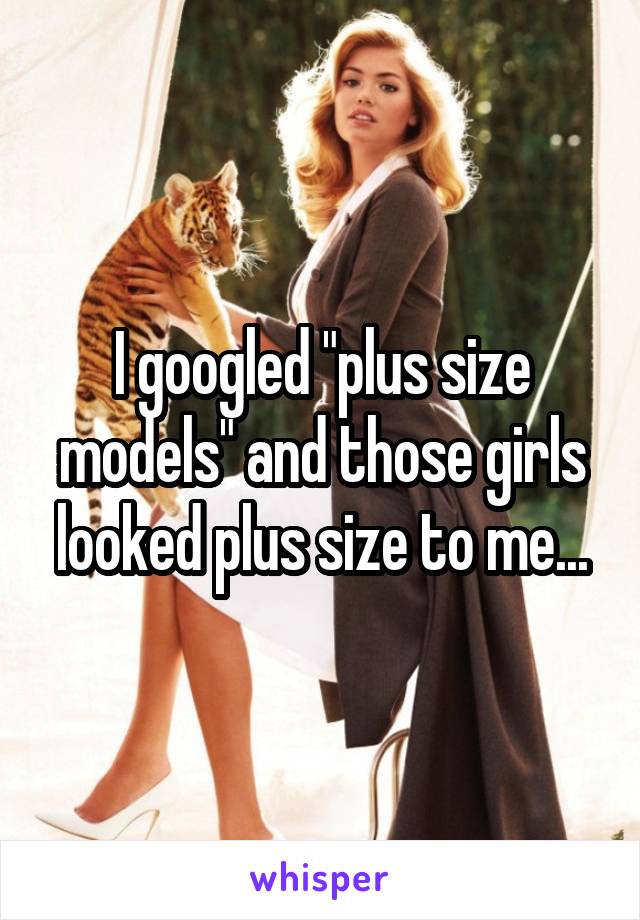 I googled "plus size models" and those girls looked plus size to me...