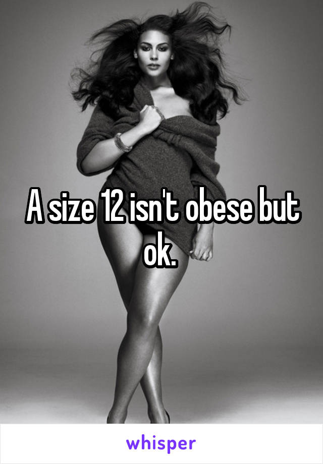 A size 12 isn't obese but ok. 