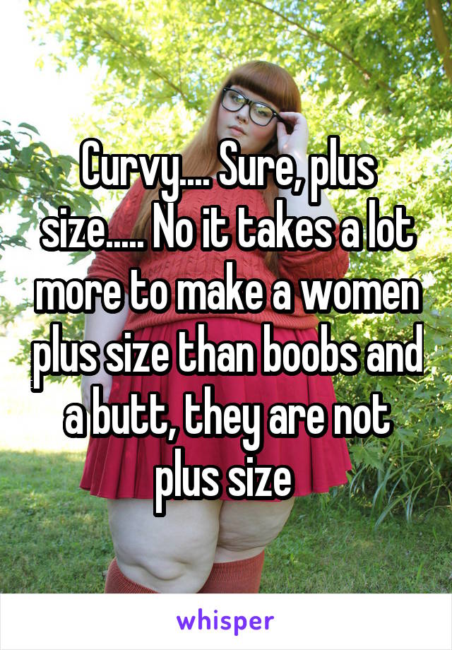 Curvy.... Sure, plus size..... No it takes a lot more to make a women plus size than boobs and a butt, they are not plus size 