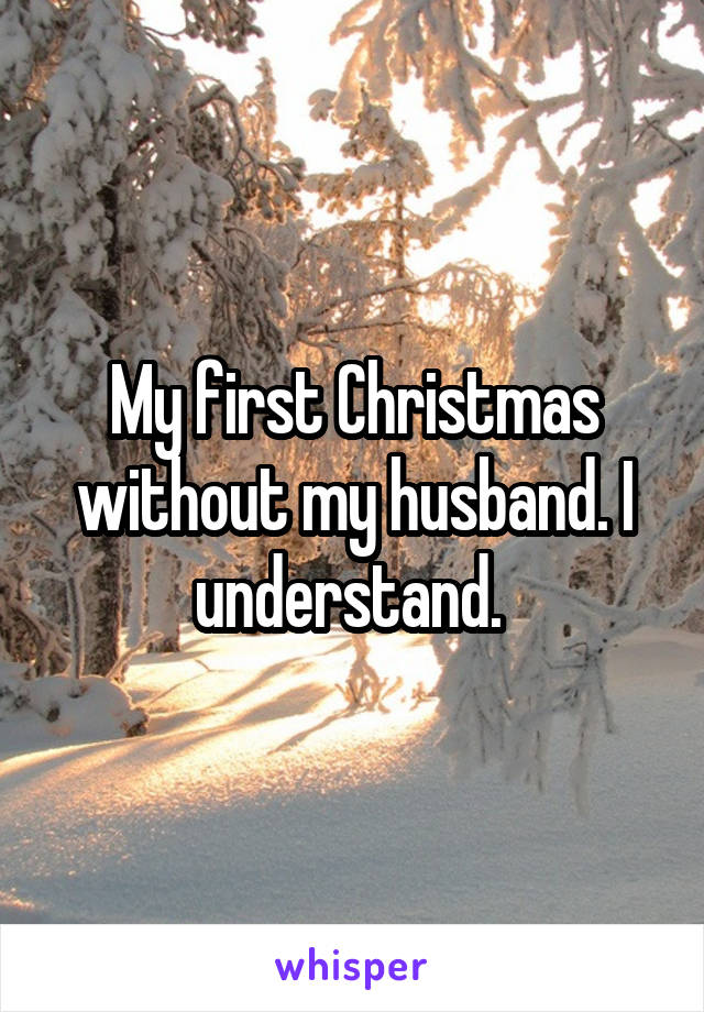 My first Christmas without my husband. I understand. 