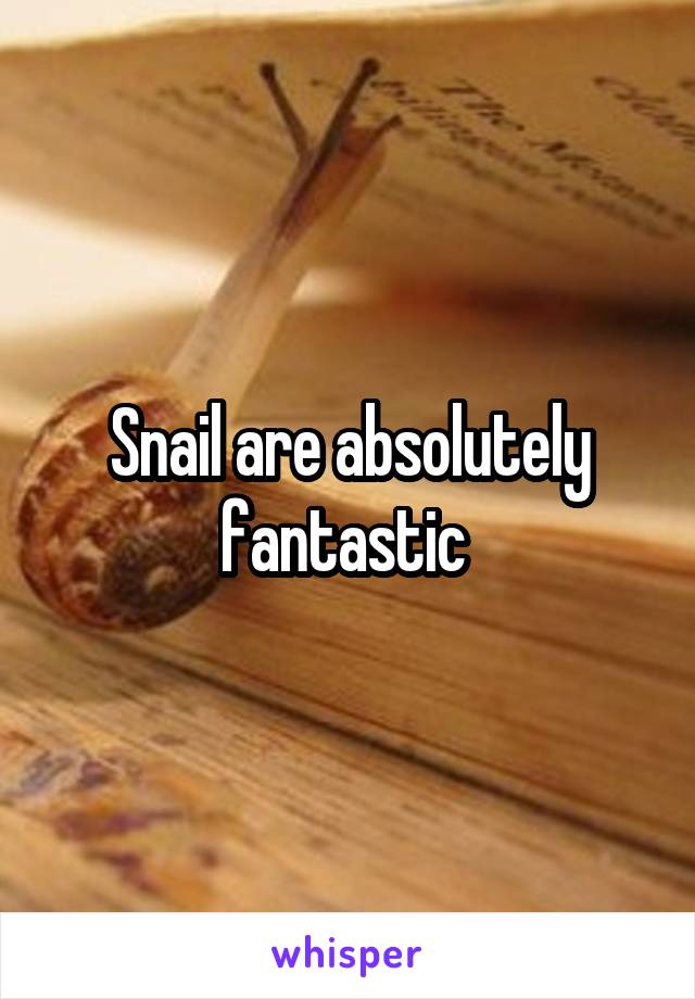 Snail are absolutely fantastic 