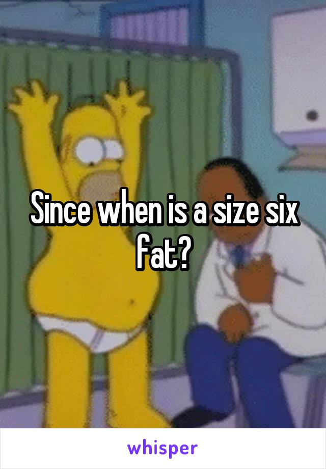 Since when is a size six fat?