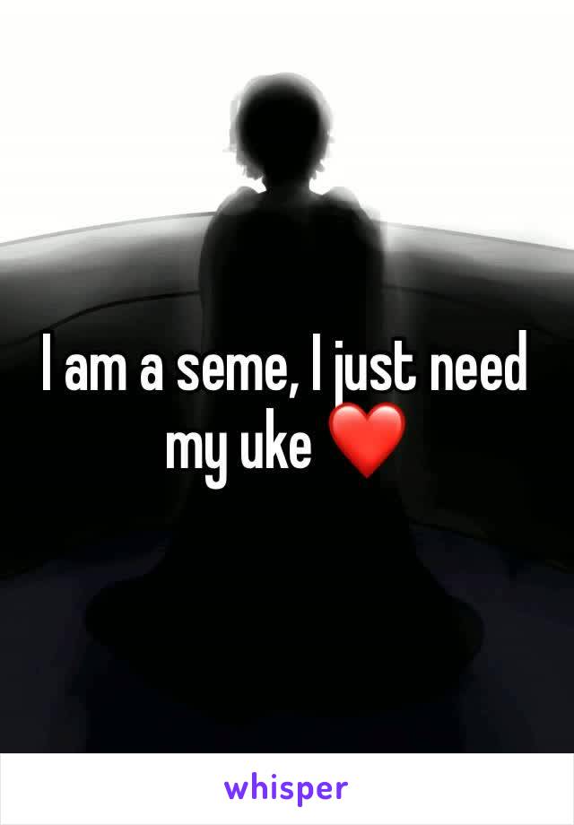I am a seme, I just need my uke ❤