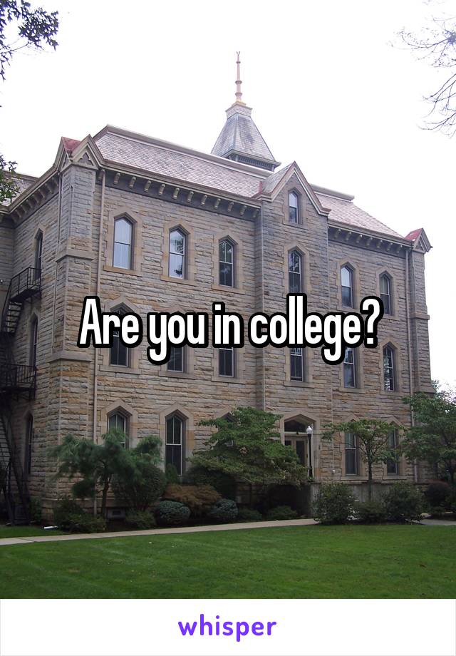 Are you in college?