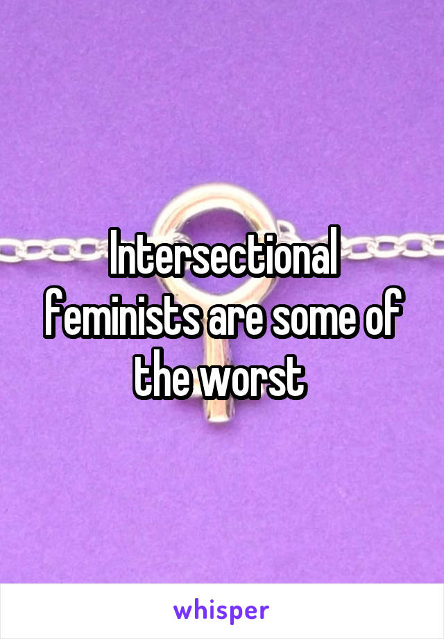 Intersectional feminists are some of the worst 