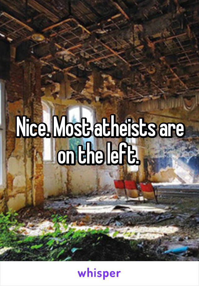 Nice. Most atheists are on the left. 