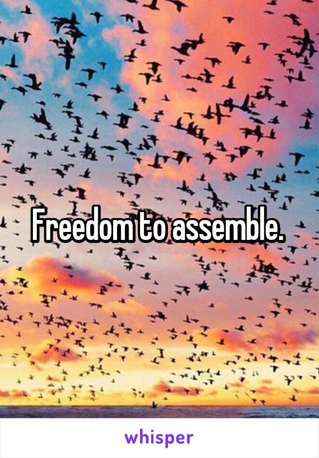 Freedom to assemble. 