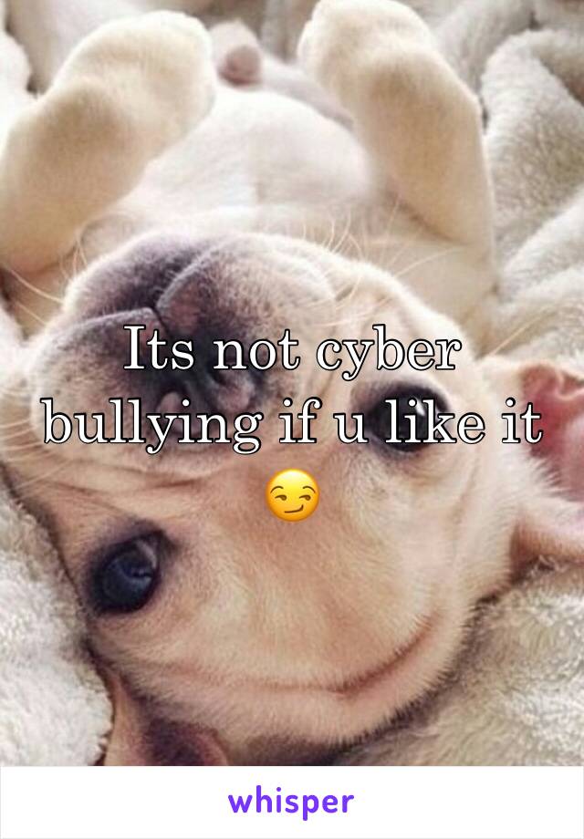 Its not cyber bullying if u like it 😏