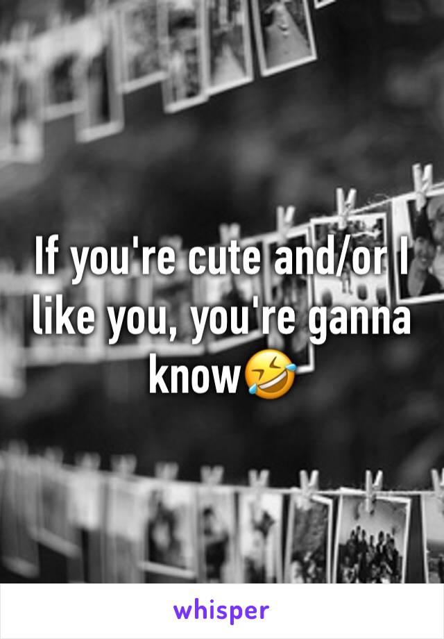 If you're cute and/or I like you, you're ganna know🤣