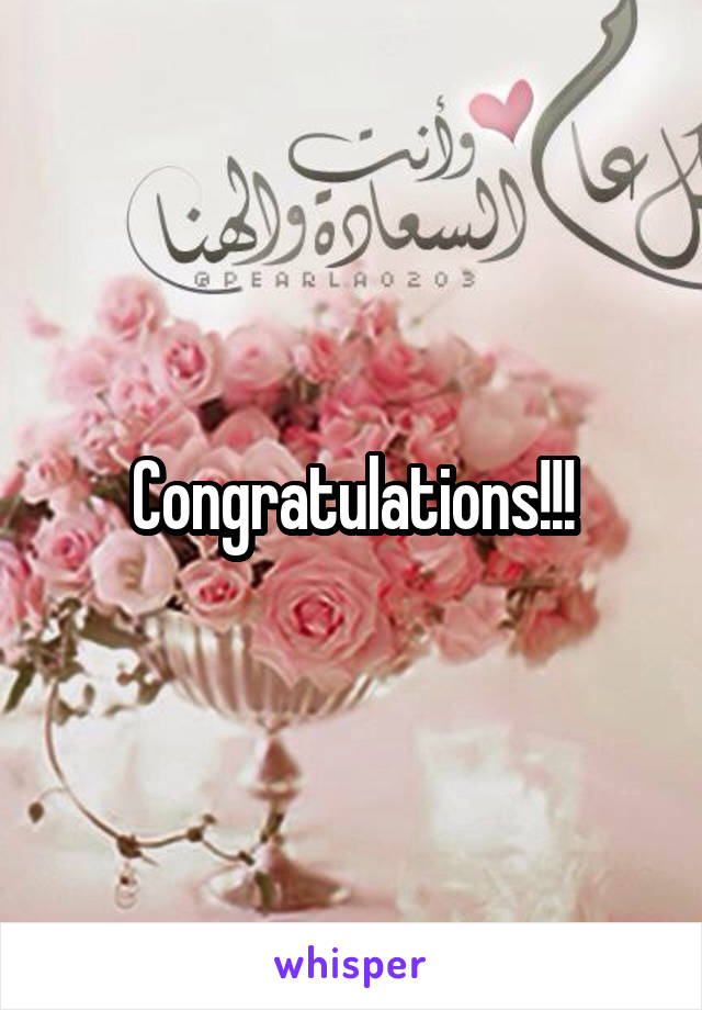 Congratulations!!!