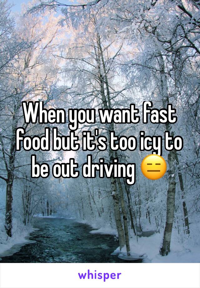 When you want fast food but it's too icy to be out driving 😑