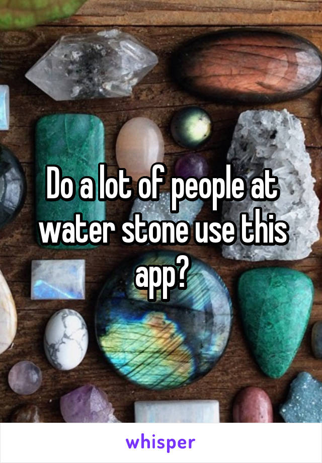 Do a lot of people at water stone use this app?