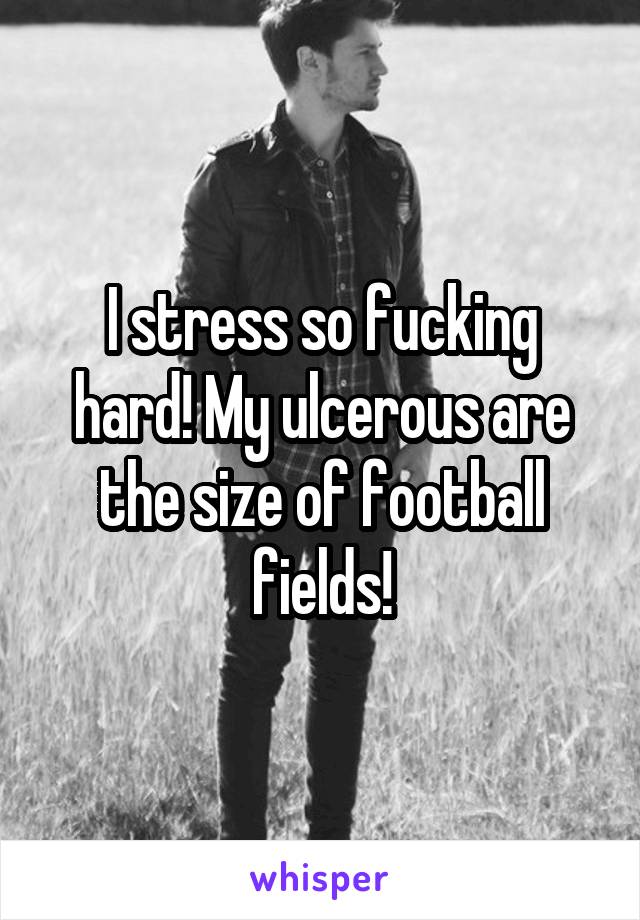 I stress so fucking hard! My ulcerous are the size of football fields!