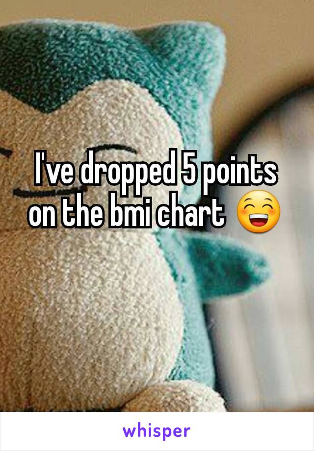 I've dropped 5 points on the bmi chart 😁