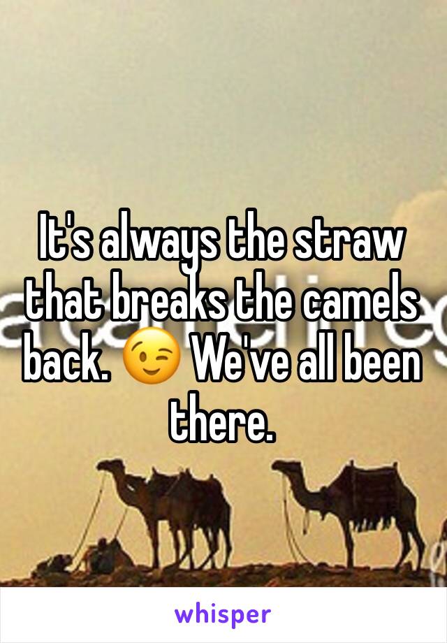 It's always the straw that breaks the camels back. 😉 We've all been there. 