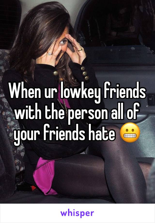 When ur lowkey friends with the person all of your friends hate 😬