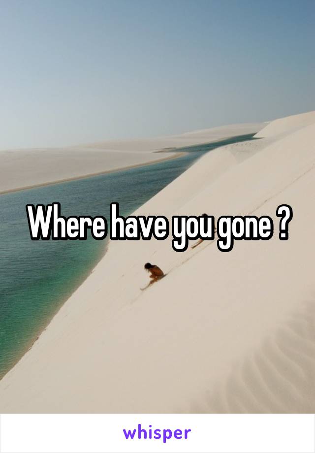 Where have you gone ?