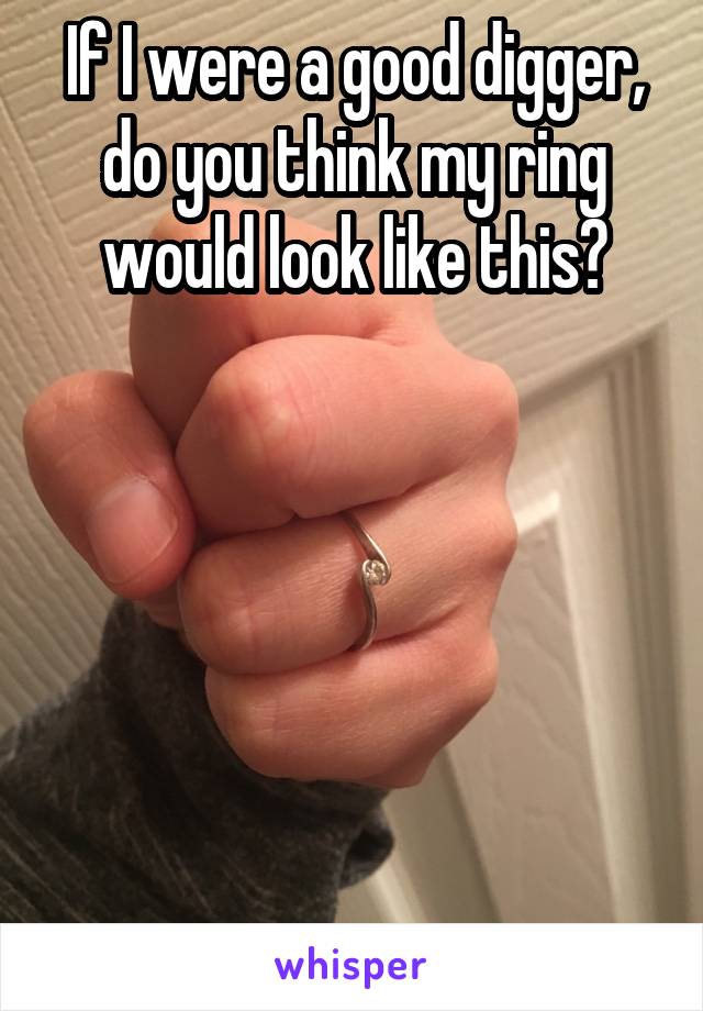 If I were a good digger, do you think my ring would look like this?






