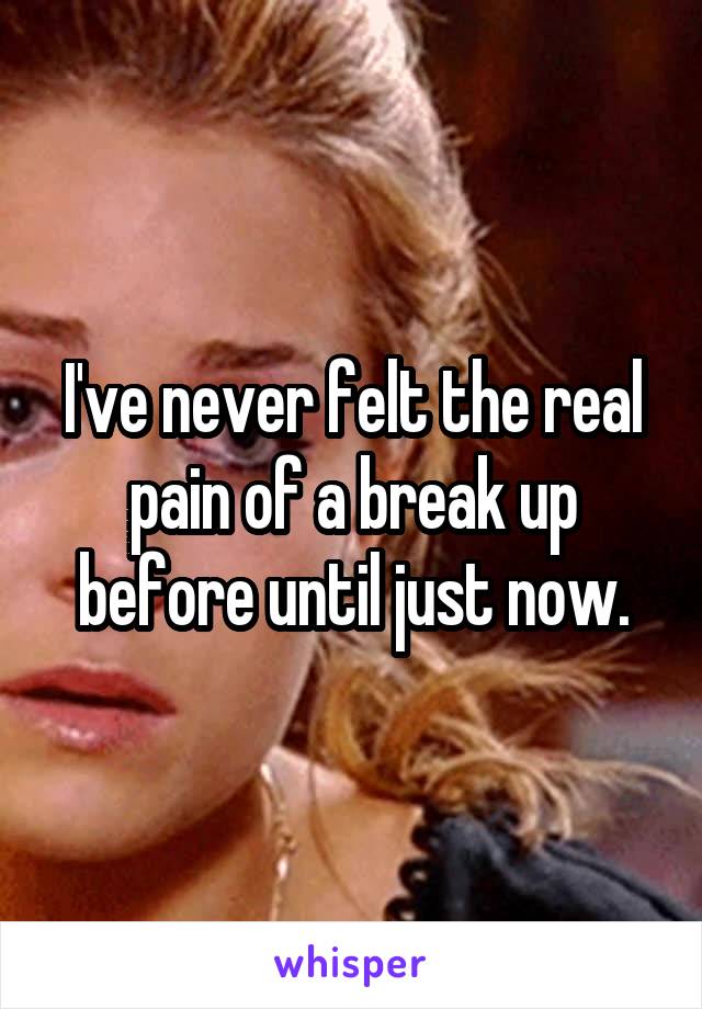 I've never felt the real pain of a break up before until just now.