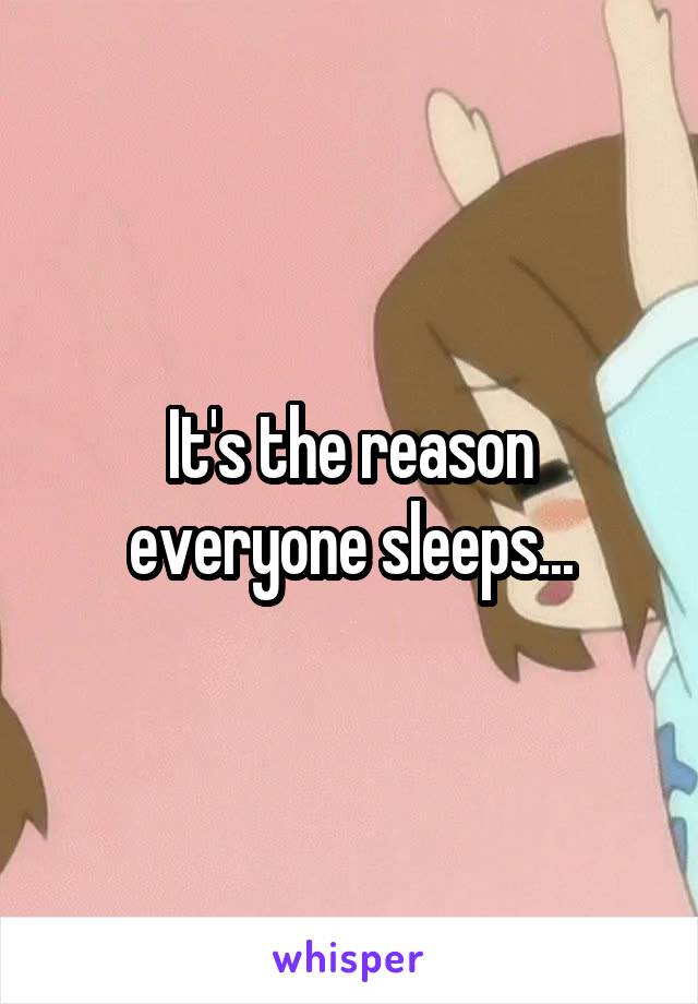 It's the reason everyone sleeps...