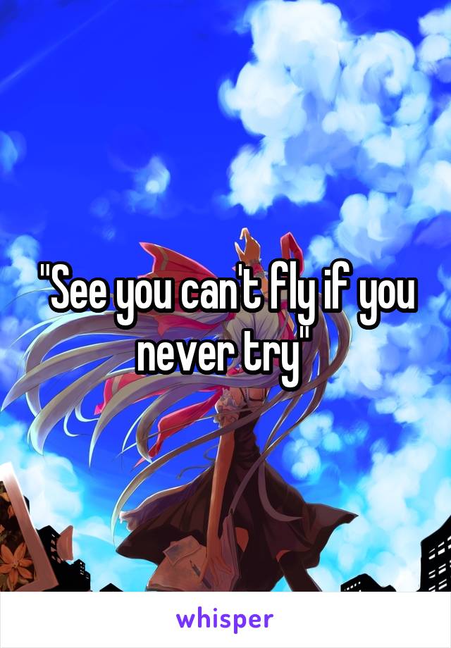 "See you can't fly if you never try" 