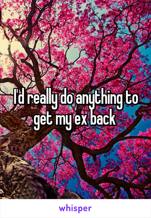 I'd really do anything to get my ex back 