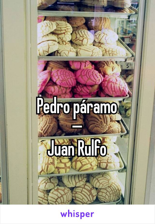 Pedro páramo
—
Juan Rulfo