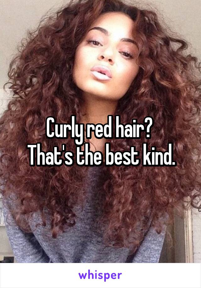 Curly red hair? 
That's the best kind.