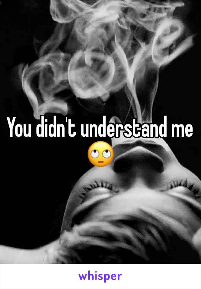 You didn't understand me 🙄