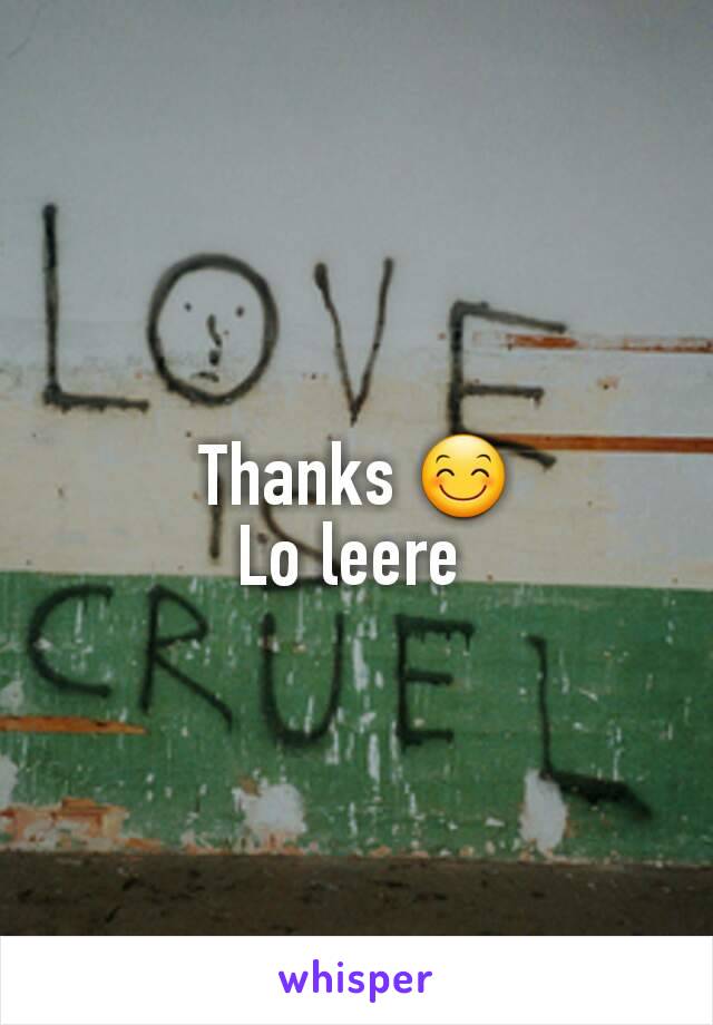 Thanks 😊
Lo leere 