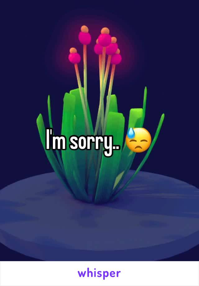 I'm sorry.. 😓