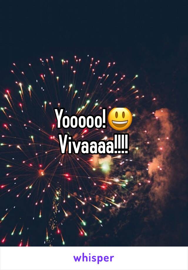 Yooooo!😃
Vivaaaa!!!!