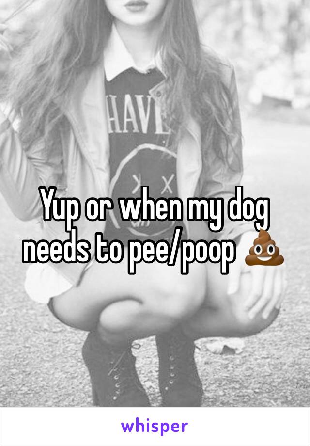 Yup or when my dog needs to pee/poop 💩