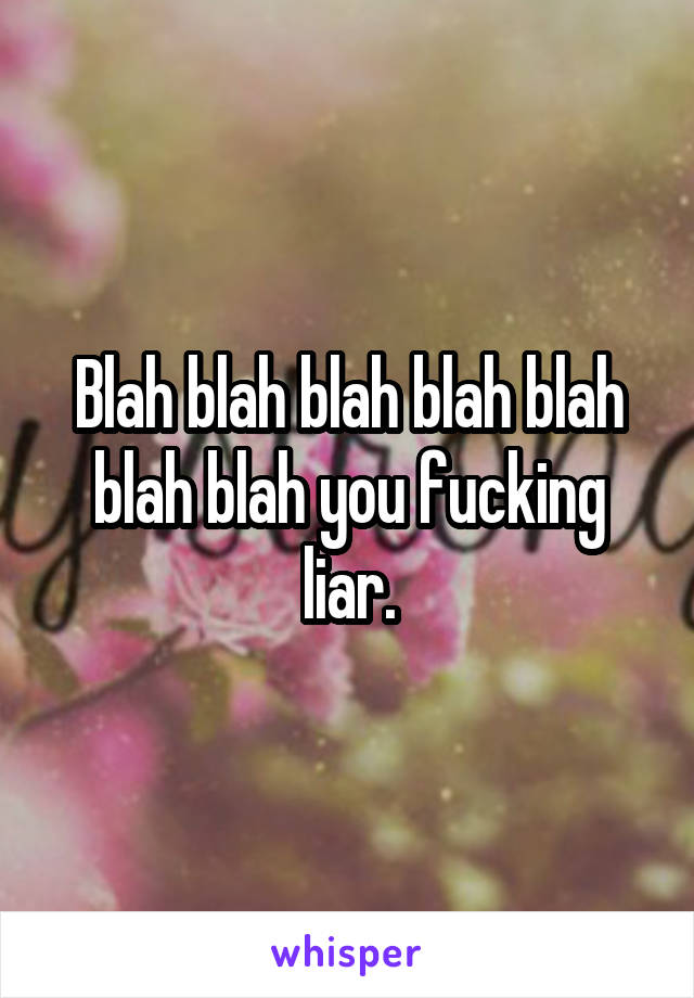 Blah blah blah blah blah blah blah you fucking liar.