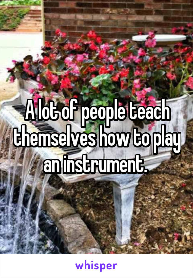 A lot of people teach themselves how to play an instrument. 