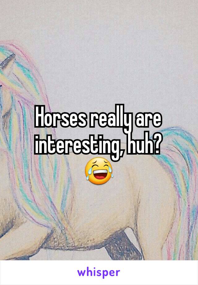 Horses really are interesting, huh?
😂