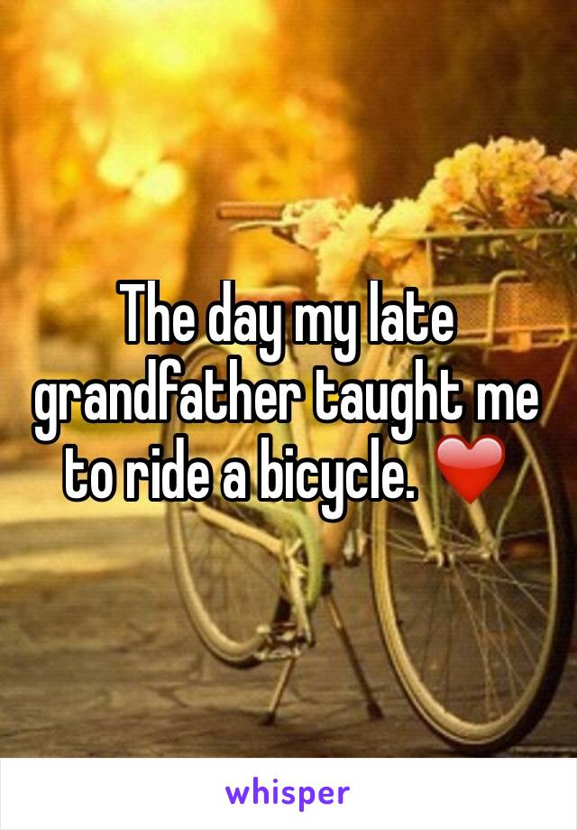 The day my late grandfather taught me to ride a bicycle. ❤️