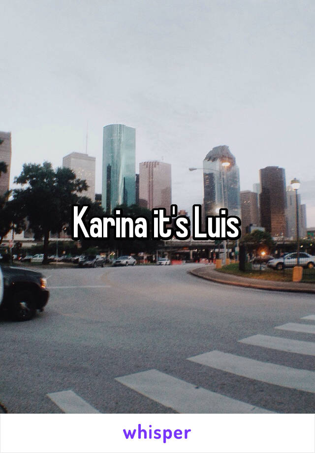 Karina it's Luis 