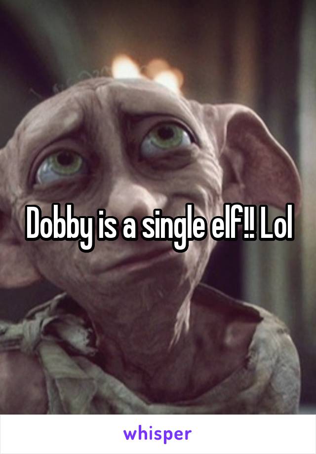 Dobby is a single elf!! Lol