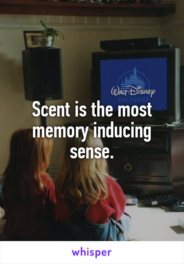 Scent is the most memory inducing sense.