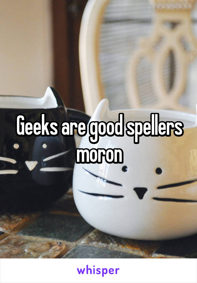 Geeks are good spellers moron