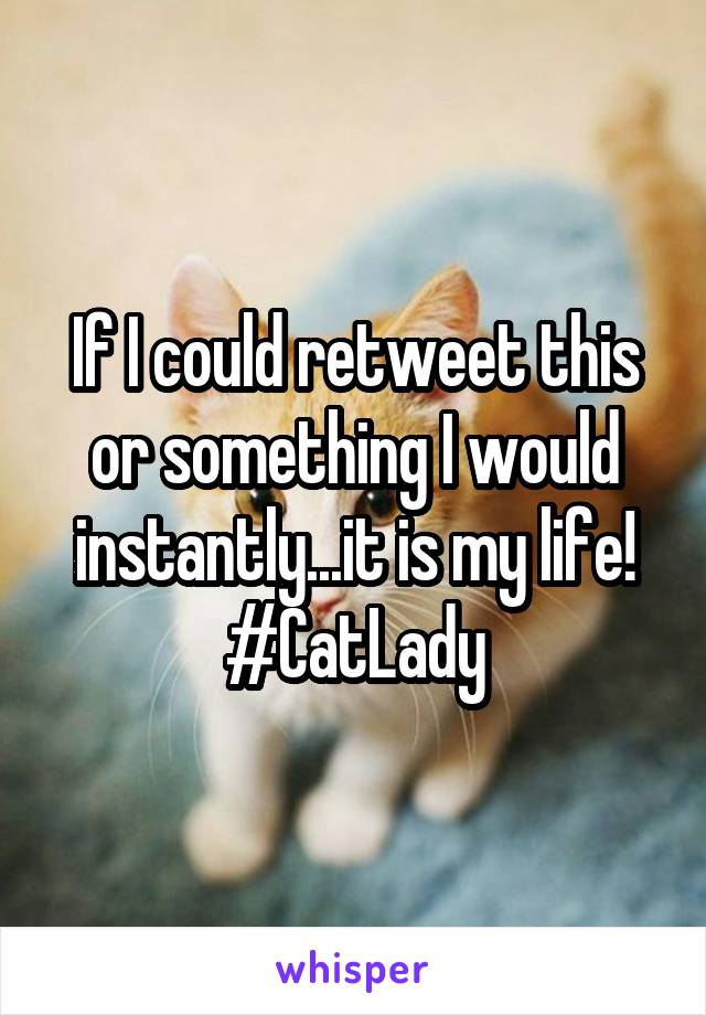 If I could retweet this or something I would instantly...it is my life! #CatLady