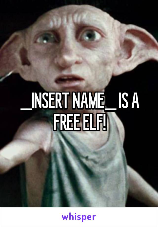 __INSERT NAME__ IS A FREE ELF!