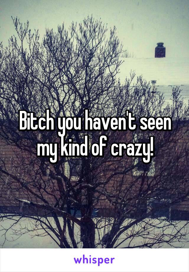 Bitch you haven't seen my kind of crazy!