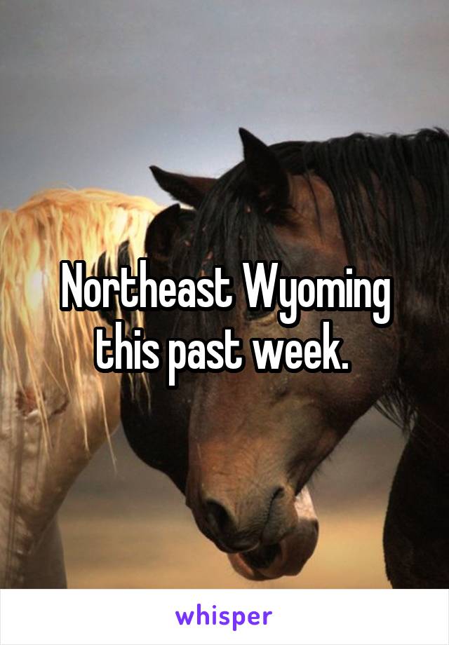 Northeast Wyoming this past week. 