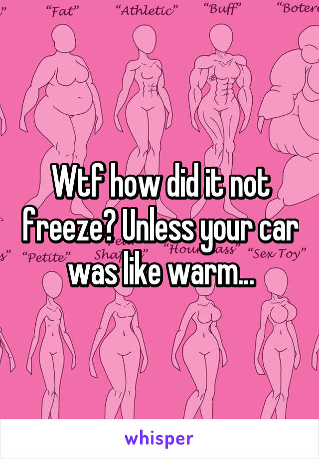 Wtf how did it not freeze? Unless your car was like warm...