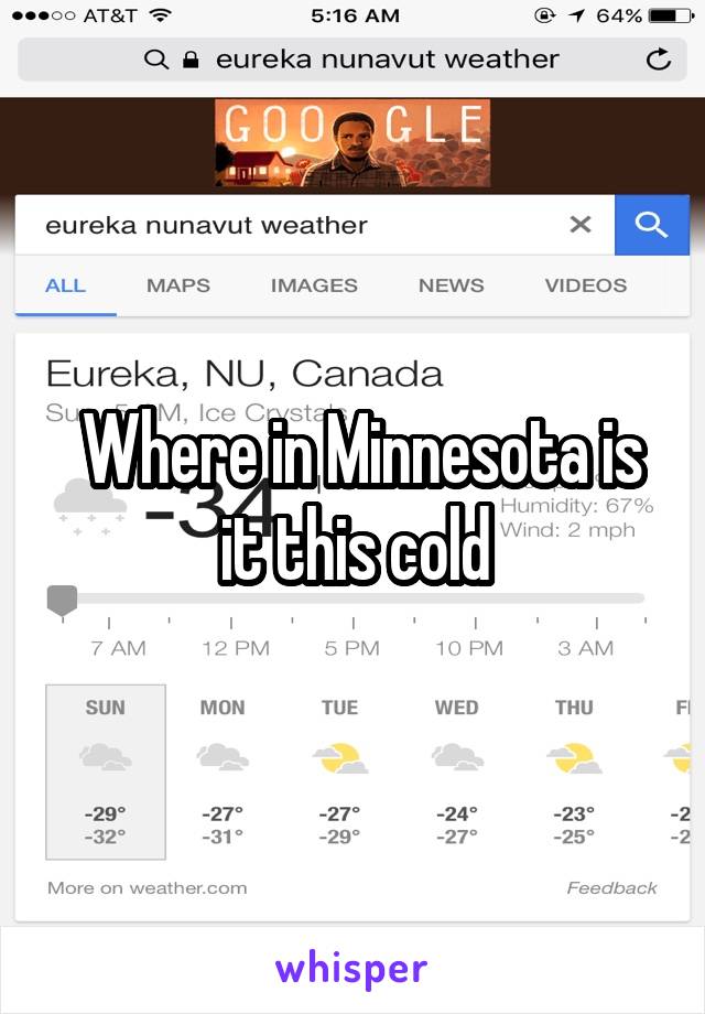  Where in Minnesota is it this cold